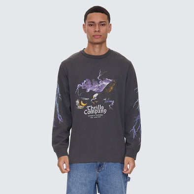 THRILLS Flight Risk Oversize Fit Long Sleeve Tee - Merch Black
