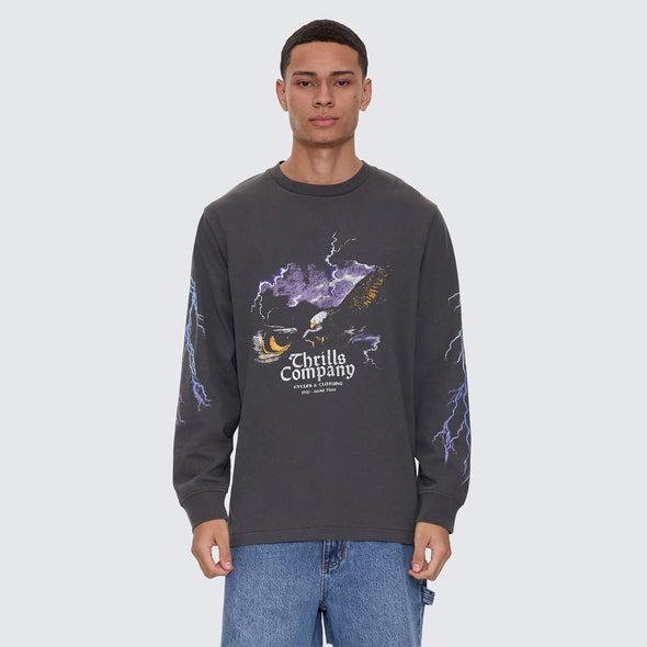 THRILLS Flight Risk Oversize Fit Long Sleeve Tee - Merch Black