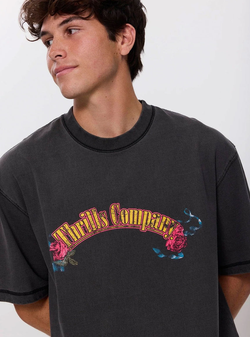 THRILLS Fury Box Fit Oversize Cropped Tee - Temple Grey