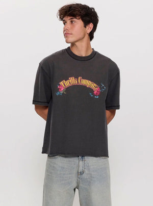 THRILLS Fury Box Fit Oversize Cropped Tee - Temple Grey