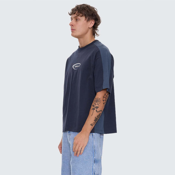 THRILLS Fusion Panel Box Fit Oversize Cropped Tee - Total Eclipse