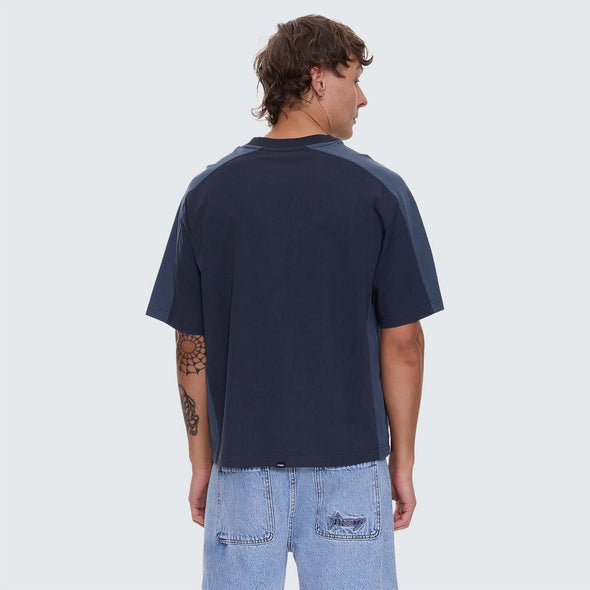 THRILLS Fusion Panel Box Fit Oversize Cropped Tee - Total Eclipse