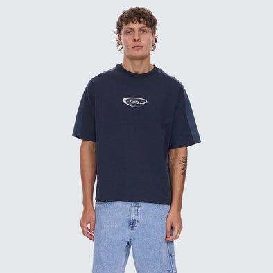 THRILLS Fusion Panel Box Fit Oversize Cropped Tee - Total Eclipse