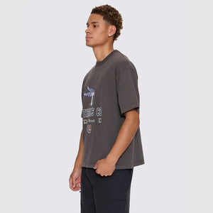 THRILLS Hard Knocks Oversize Box Crop Tee - Dark Merch Black