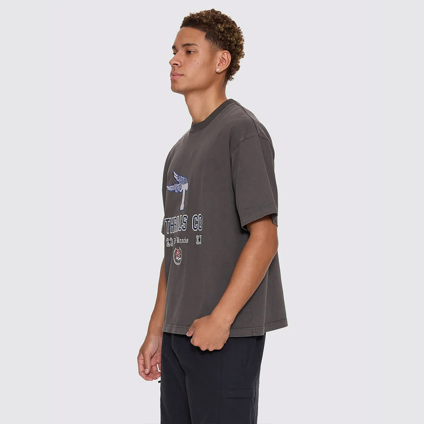 THRILLS Hard Knocks Oversize Box Crop Tee - Dark Merch Black