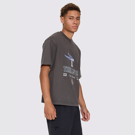THRILLS Hard Knocks Oversize Box Crop Tee - Dark Merch Black