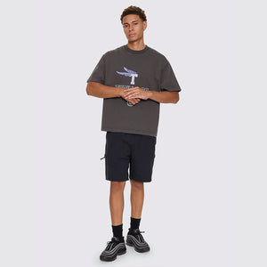 THRILLS Hard Knocks Oversize Box Crop Tee - Dark Merch Black
