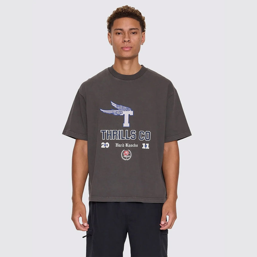 THRILLS Hard Knocks Oversize Box Crop Tee - Dark Merch Black