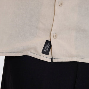 THRILLS Hemp Minimal Thrills Contrast Stitch Cropped Bowling Shirt - Oatmeal