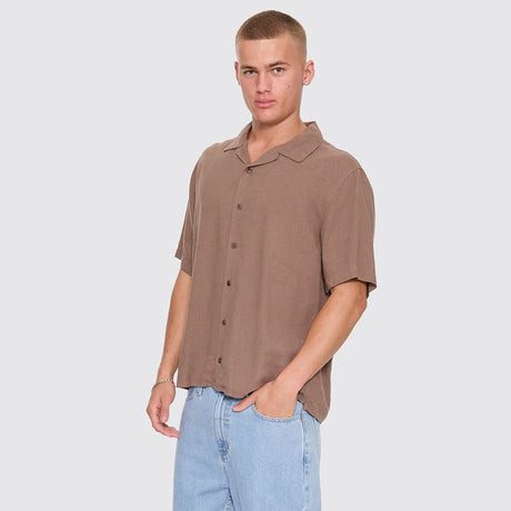 THRILLS Hemp Minimal Thrills Cropped Bowling Shirt - Falcon