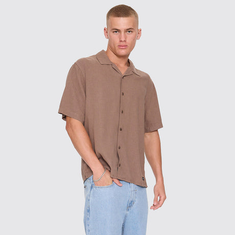 THRILLS Hemp Minimal Thrills Cropped Bowling Shirt - Falcon
