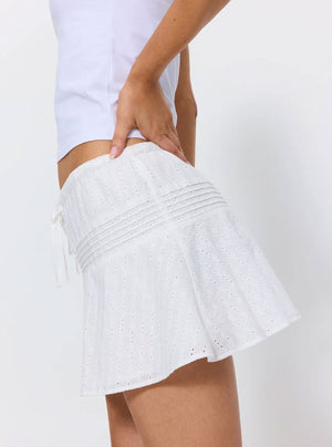 THRILLS Juno Broderie Anglaise Mini Skirt - White