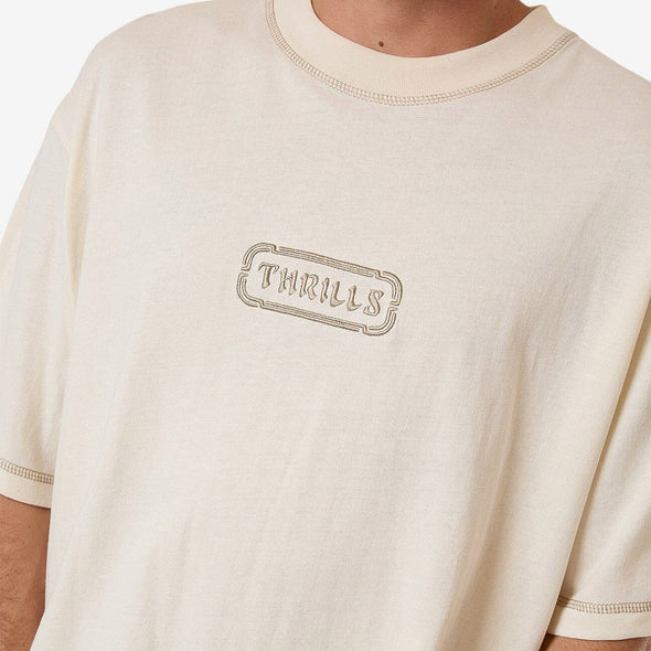 THRILLS Lost In Paradise Embroidered Box Fit Short Tee - Unbleached