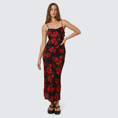 THRILLS Lucky For You Floral Maxi Dress - Redwood