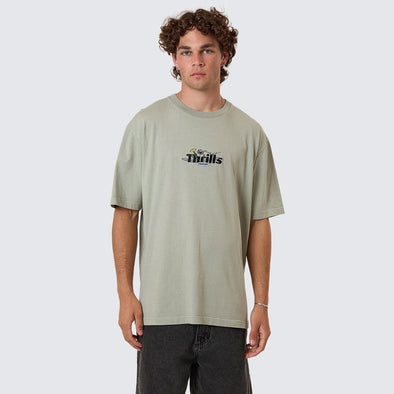 THRILLS Make A Wish Oversize Fit Tee - Dirty Sage