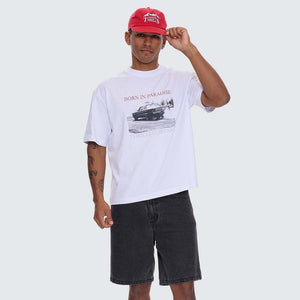 THRILLS Metal & Dust Box Fit Oversize Cropped Tee - White