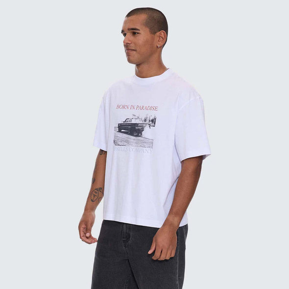 THRILLS Metal & Dust Box Fit Oversize Cropped Tee - White