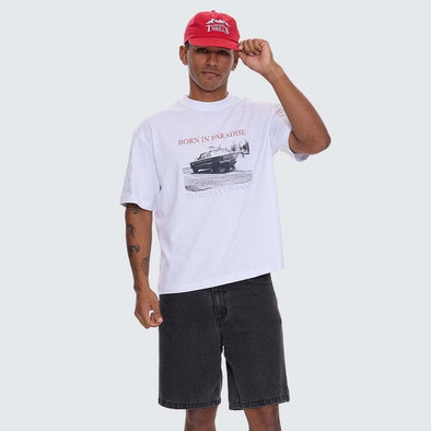 THRILLS Metal & Dust Box Fit Oversize Cropped Tee - White