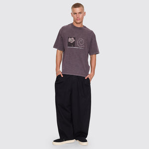 THRILLS Natural Occurence Oversize Box Crop Tee - Purple Black Marble