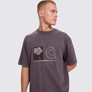 THRILLS Natural Occurence Oversize Box Crop Tee - Purple Black Marble