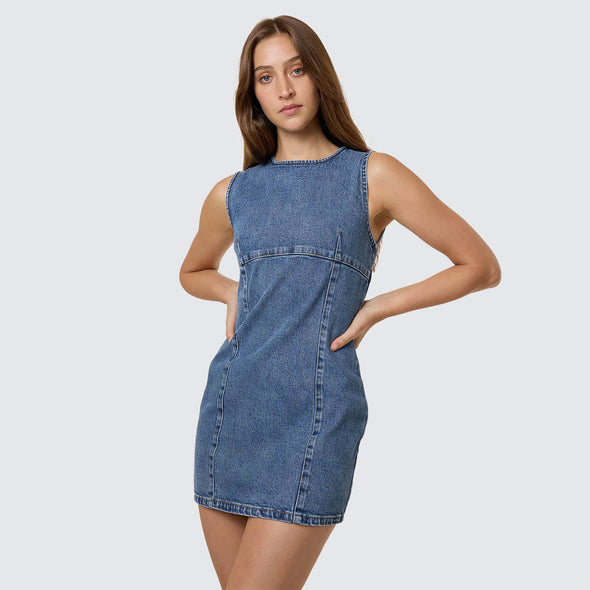 THRILLS Night Shift Mini Dress - Stoned Blues