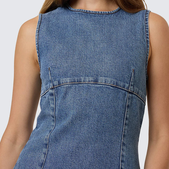 THRILLS Night Shift Mini Dress - Stoned Blues