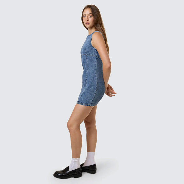 THRILLS Night Shift Mini Dress - Stoned Blues