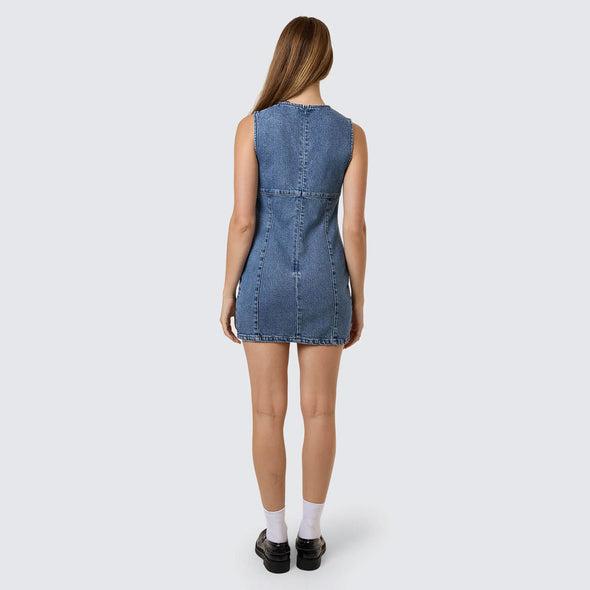 THRILLS Night Shift Mini Dress - Stoned Blues