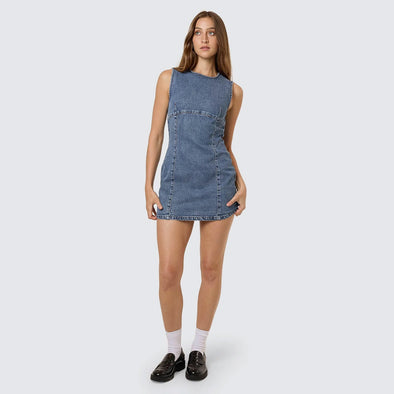 THRILLS Night Shift Mini Dress - Stoned Blues