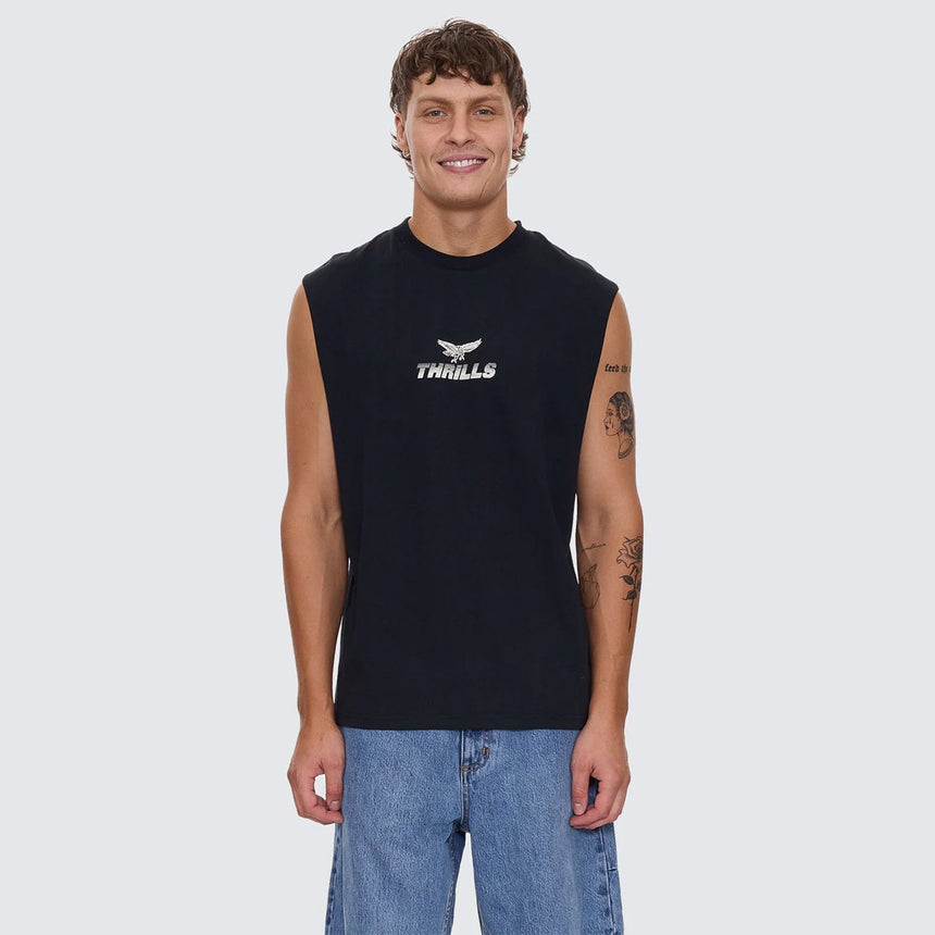 THRILLS Paradise Before Anarchy Merch Fit Muscle Tee - Washed Black
