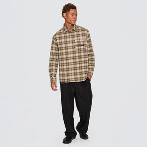 THRILLS Paradise Built Barrio Long Sleeve Flannel Shirt - Military Green