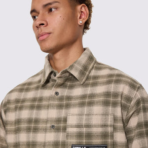 THRILLS Paradise Built Barrio Long Sleeve Flannel Shirt - Military Green