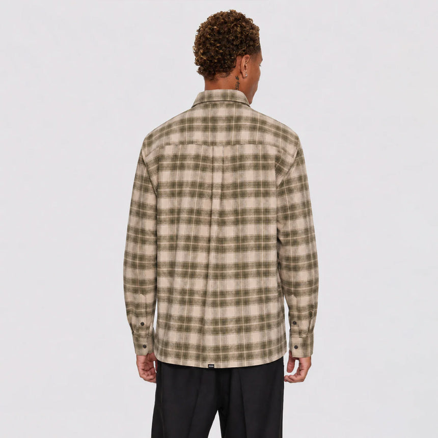THRILLS Paradise Built Barrio Long Sleeve Flannel Shirt - Military Green