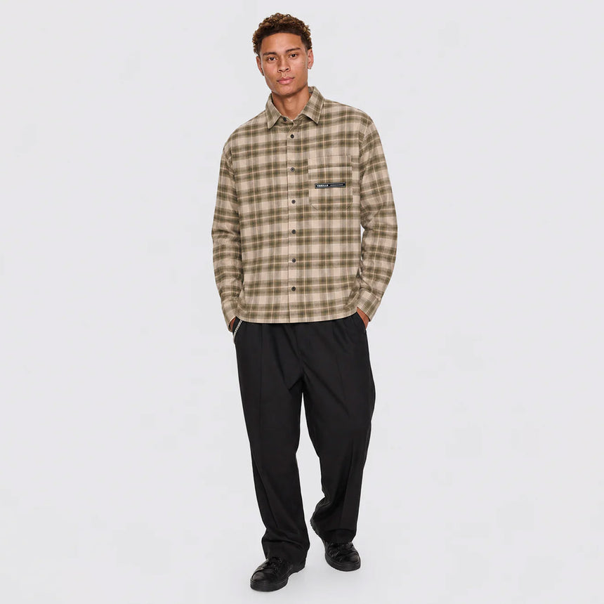THRILLS Paradise Built Barrio Long Sleeve Flannel Shirt - Military Green