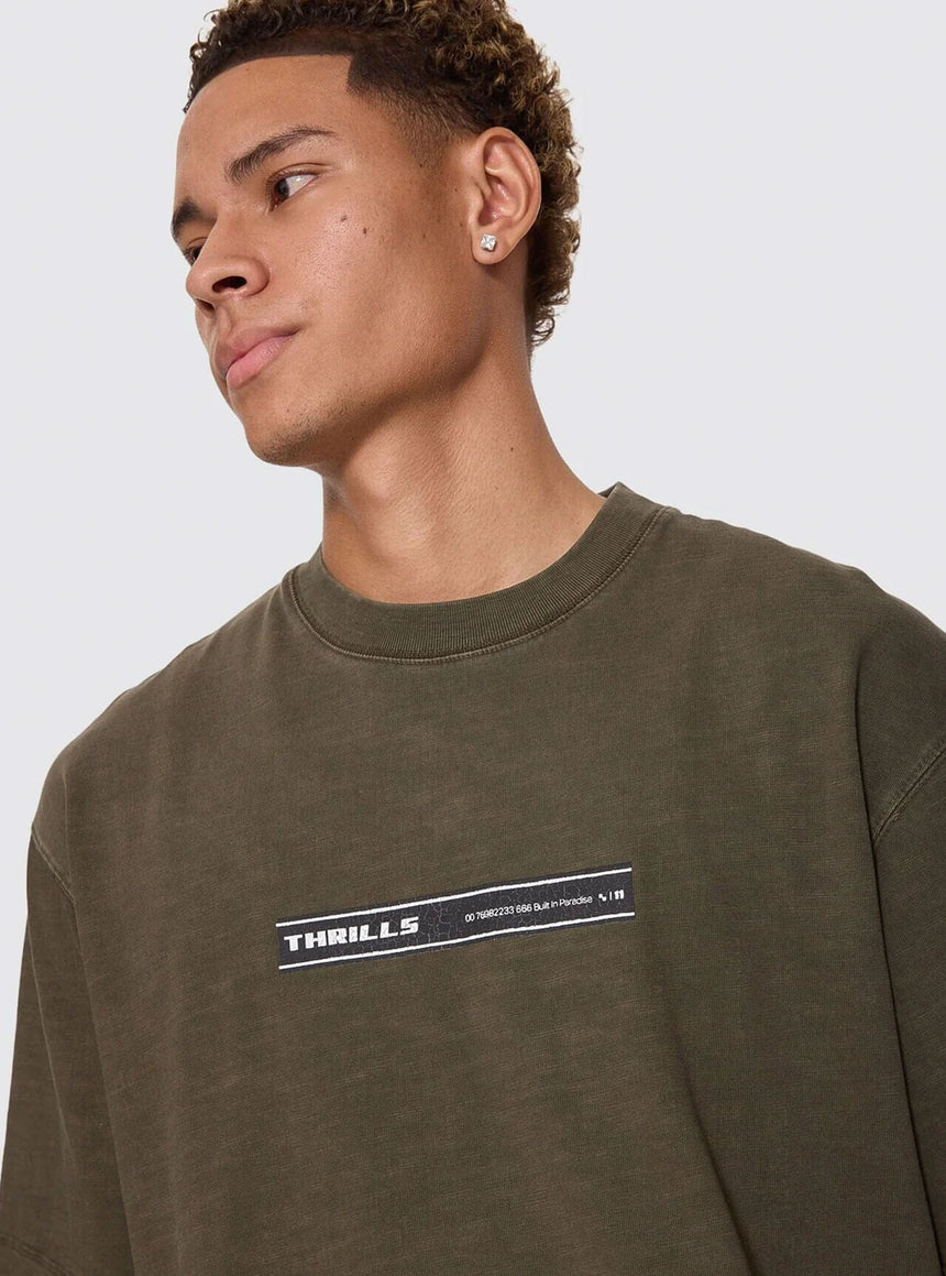 THRILLS Paradise Built Oversize Box Crop Tee - Olive Night