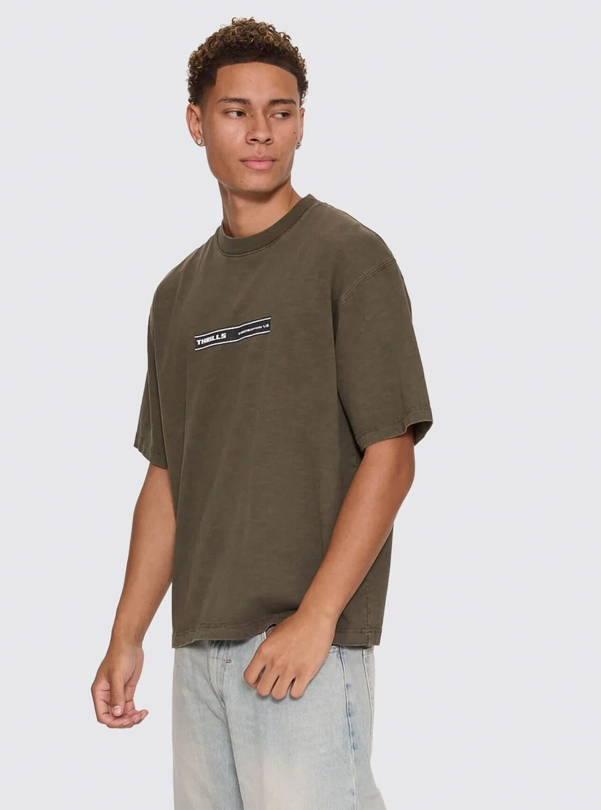 THRILLS Paradise Built Oversize Box Crop Tee - Olive Night