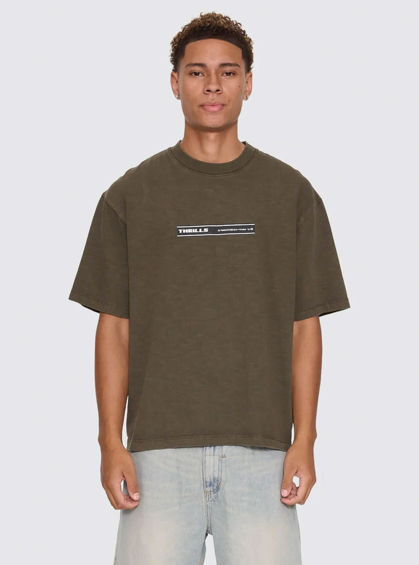 THRILLS Paradise Built Oversize Box Crop Tee - Olive Night