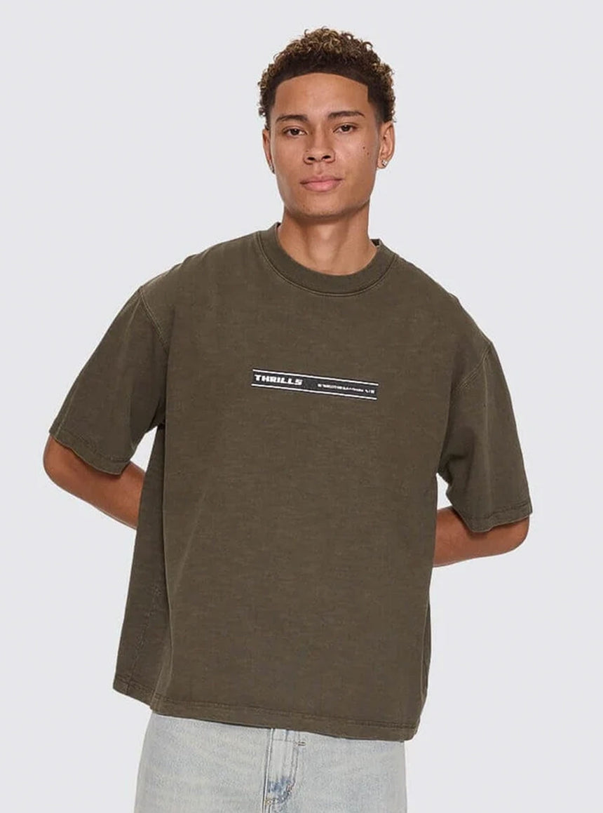 THRILLS Paradise Built Oversize Box Crop Tee - Olive Night