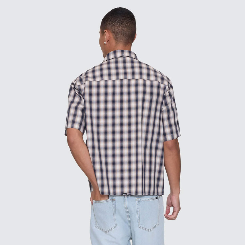 THRILLS Paradise Falling Short Sleeve Cropped Work Shirt - Navy