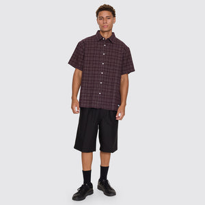 THRILLS Patches Cropped Short Sleeve Shirt - Aubergine