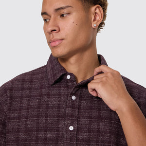 THRILLS Patches Cropped Short Sleeve Shirt - Aubergine