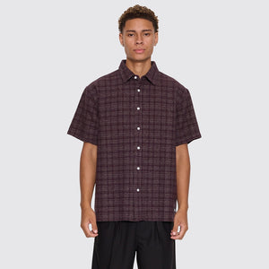 THRILLS Patches Cropped Short Sleeve Shirt - Aubergine