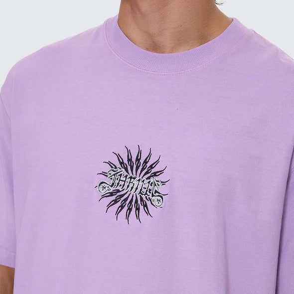 THRILLS Peace Power Embroidered Box Fit Oversize Cropped Tee - Lupine