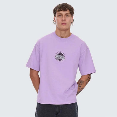 THRILLS Peace Power Embroidered Box Fit Oversize Cropped Tee - Lupine