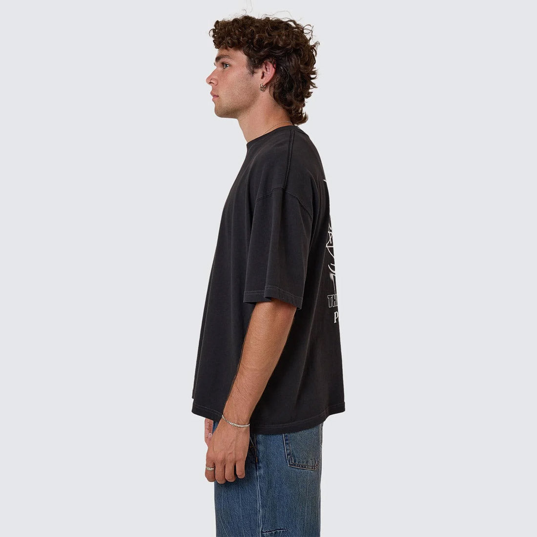 THRILLS Pure Delusion Box Fit Oversize Short Tee - Faded Black