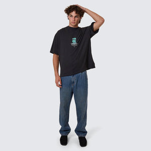 THRILLS Pure Delusion Box Fit Oversize Short Tee - Faded Black