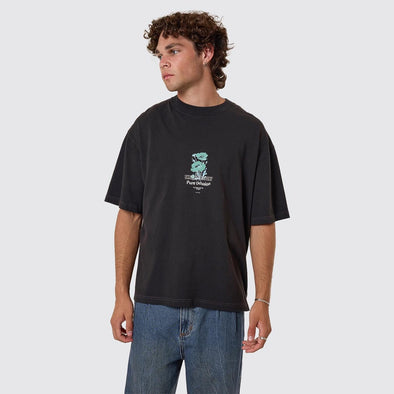 THRILLS Pure Delusion Box Fit Oversize Short Tee - Faded Black