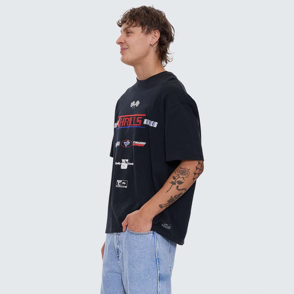 THRILLS Rapid Fire Box Fit Oversize Tee - Washed Black