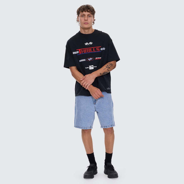 THRILLS Rapid Fire Box Fit Oversize Tee - Washed Black