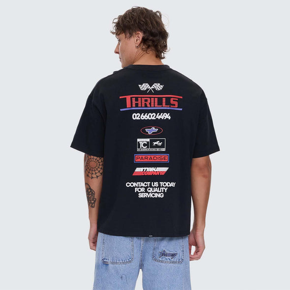 THRILLS Rapid Fire Box Fit Oversize Tee - Washed Black